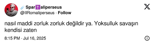 "Yoksulluk savaşın kendisi!" 👇