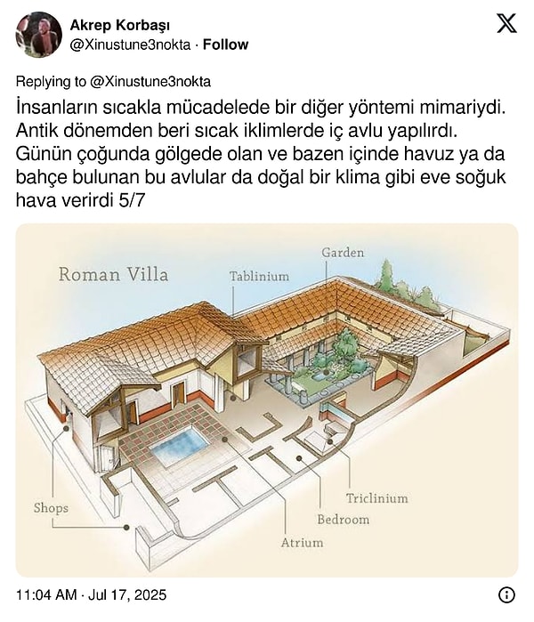 "İnsanların sıcakla mücadelede bir diğer yöntemi mimariydi..."
