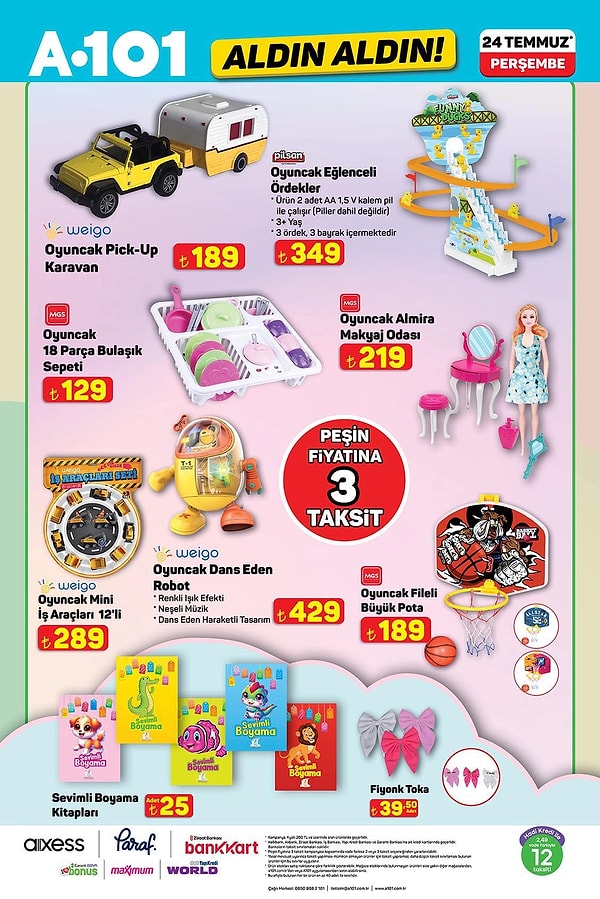 Oyuncak Pick-Up Karavan 189 TL