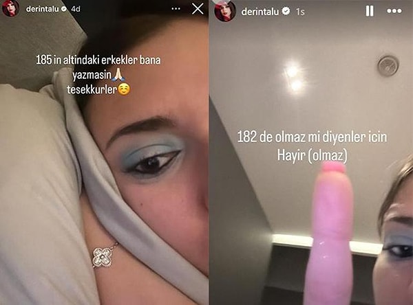 Derin Talu şimdi de sosyal medya hesabından aradığı erkekteki boy kriterini paylaştı.