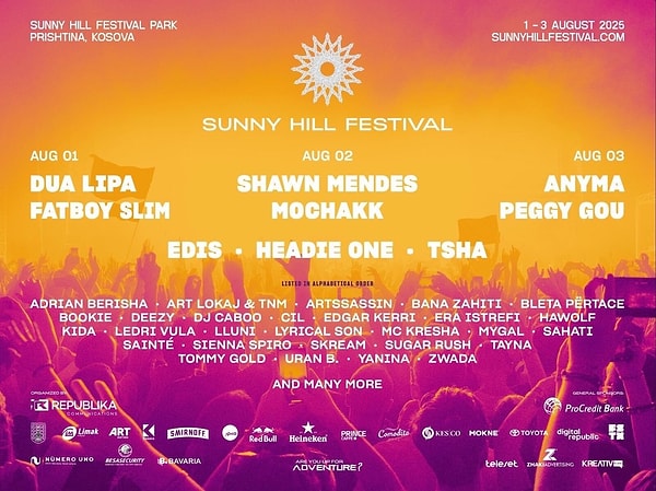 Sunny Hill Festivali, sadece Balkanlar'ın değil Avrupa'nın da en prestijli müzik organizasyonlarından biri olarak biliniyor.