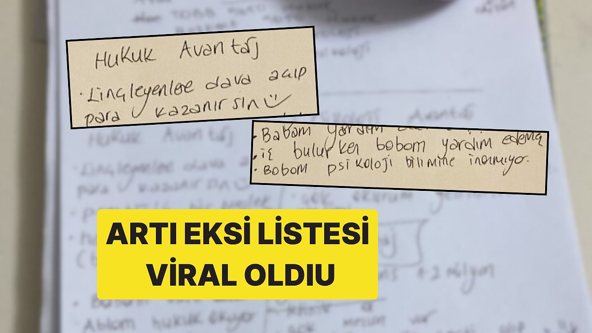 Hukuk ve Psikoloji Bölümlerinin Dezavantajlarını Sıralayan Kişi Listesiyle Viral Oldu