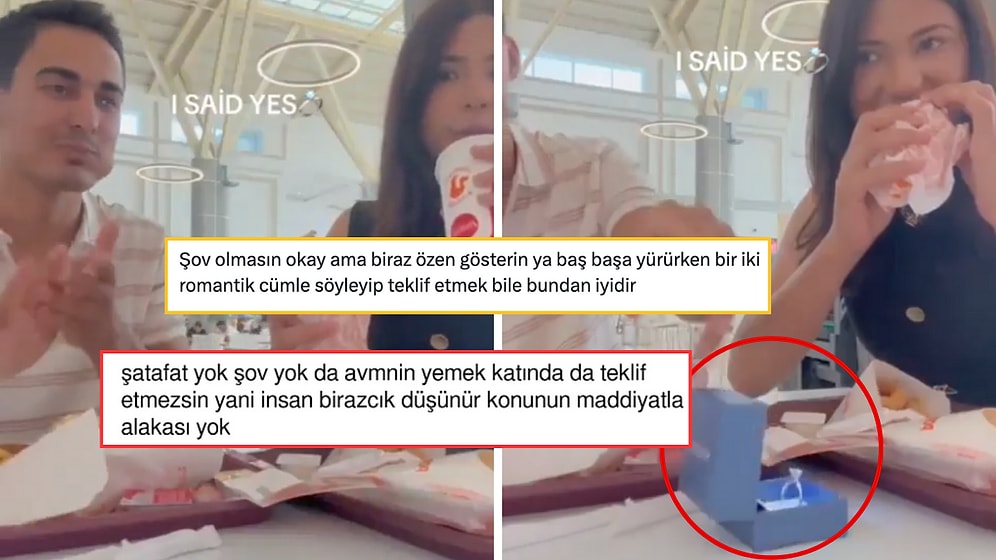 AVM'de Hamburger Yerken Gelen Evlilik Teklifi Sosyal Medyada Tartışma Başlattı!