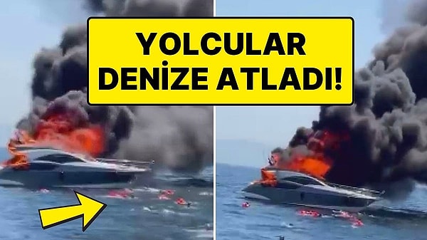 İstanbul'da teknede yangın: Yolcular denize atladı!