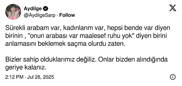 Tam ortalık yatıştı derken bu kez gündeme ilişkin yorumlarıyla meşhur Aydilge'den Lvbel C5'e gönderme geldi.