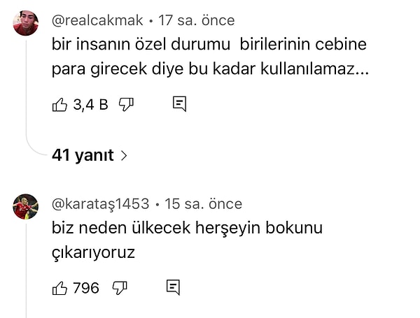 YouTube yorumları da şöyle;