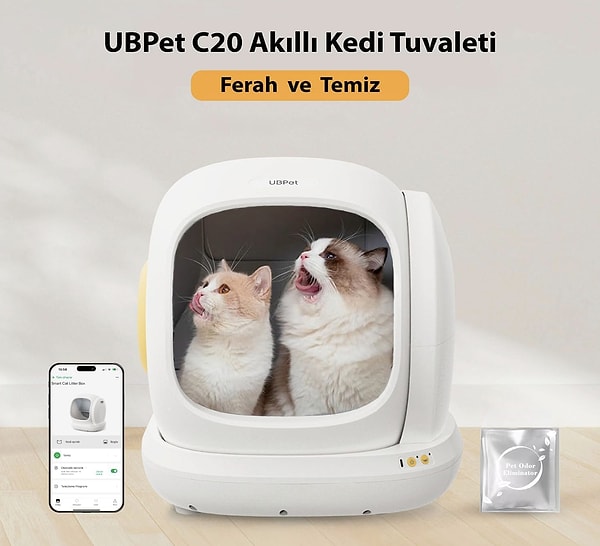 Kediniz için hijyen, sizin için pratiklik arıyorsanız bugün Amazon’da indirimli fiyatlarıyla dikkat çeken UBPET C20 Akıllı Kedi Tuvaleti tam size göre!