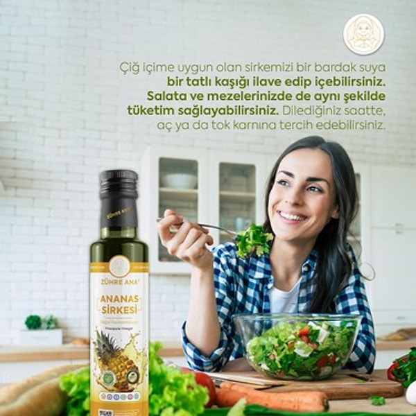 Zühre Ana Ananas Sirkesi Doğal Fermantasyon Pineapple Vinegar 500 Ml