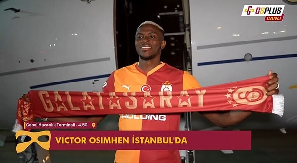 İstanbul'a inen Osimhen, Galatasaray atkısını açtı.