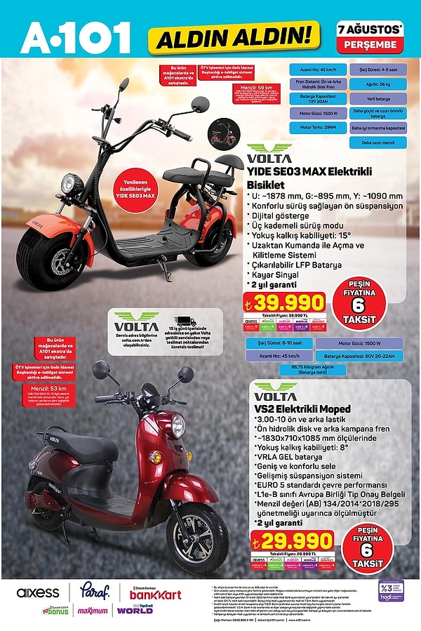 Volta YIDE Seo 3 Max Elektrikli Bisiklet 39.990 TL