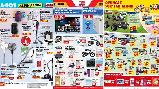 İndirim Günleri Başlıyor! 2 - 8 Ağustos Haftasında A101 ve BİM Aktüel Ürünler Listesinde Ne Var?