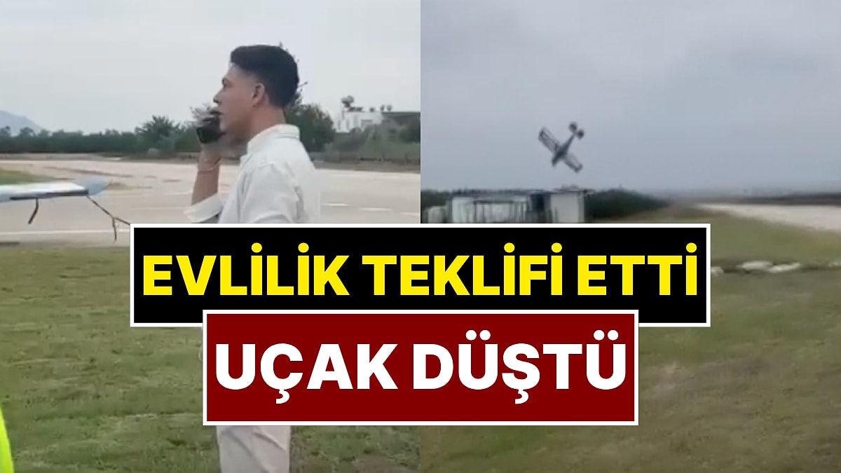 Adana&apos;da Düşen Uçağın Arkasından Evlilik Teklifi Çıktı: Uçağın Düşme Anı ve Yaşananlar Kamerada