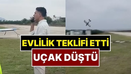 Adana'da Düşen Uçağın Arkasından Evlilik Teklifi Çıktı: Uçağın Düşme Anı ve Yaşananlar Kamerada