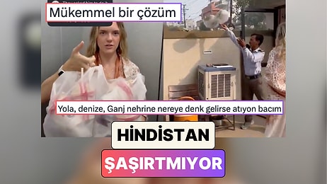 Hindistan'da Çöplerini Atmak İçin Dakikalarda Çöp Kutusu Arayan Kadın Görevlinin Çözümü ile Şoke Oldu