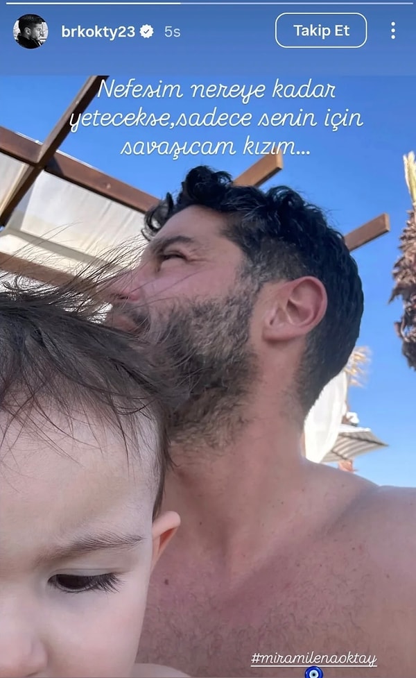 Berk Oktay'ın kızı ile yaptığı paylaşıma düştüğü not kısa sürede evliliklerinin çalkantıda olduğu iddialarını doğurdu.