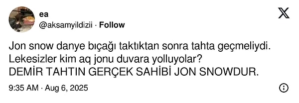 Gerçekten Jon sen niye gittin ya?