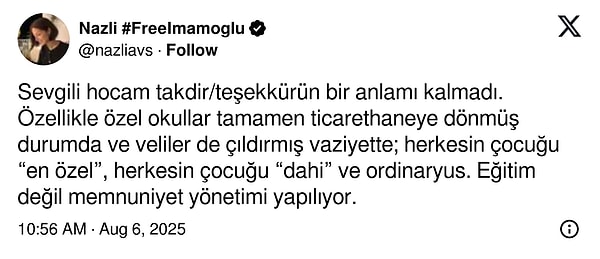 "Eğitim değil memnuniyet yönetimi yapılıyor."