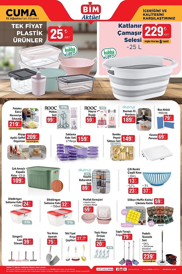 Tek Fiyat Plastik Ürünler 25 TL
