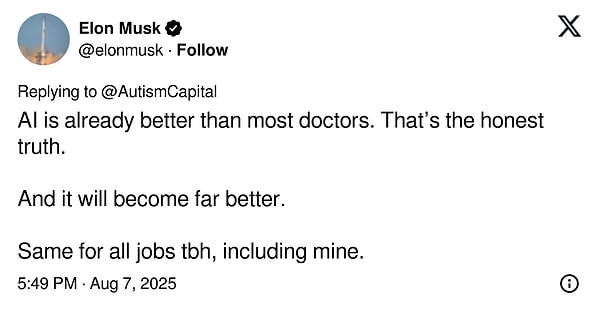 Musk'ın gönderisine buradan ulaşabilirsiniz 👇🏻