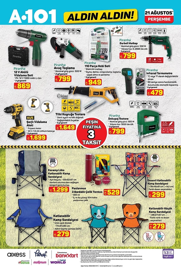 Piranha 12 V Akülü Vidalama Seti 869 TL