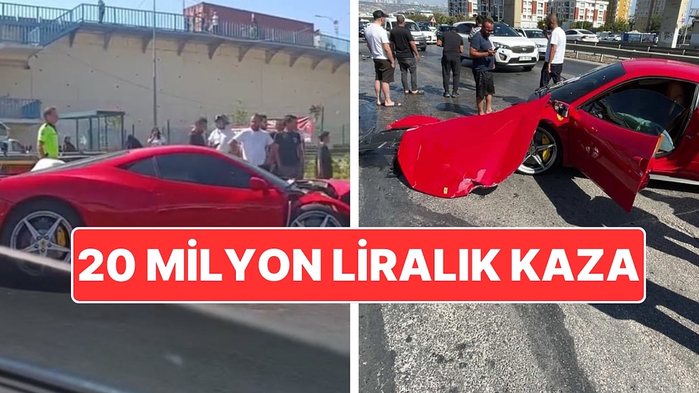 Araç Tamire Bırakılmış: Lüks Ferrari Marka Araç Kazaya Karıştı