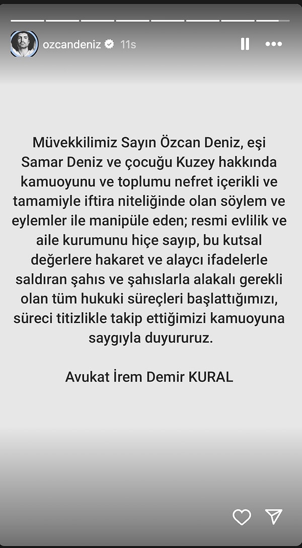 Tüm bu açıklamaların ardından Özcan Deniz, olayı yalnızca sosyal medya boyutunda bırakmadı ve hukuki yollara başvurduğunu duyurdu.