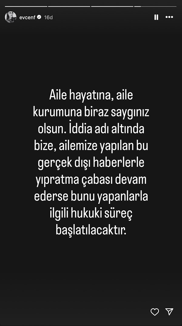 Boşanma bir noktaya kadar ama şiddet iddiası da devreye girince canına tak eden Fahriye Evcen, az önce sosyal medya hesabından konuya dair ilk açıklamasını yaptı.
