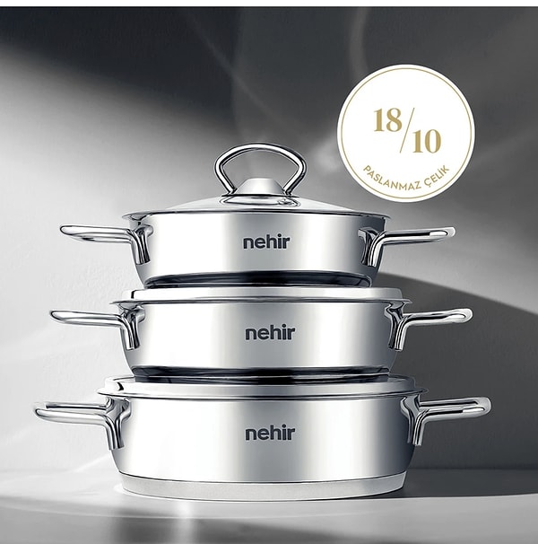 Nehir Silver 6 Parça Paslanmaz Çelik Sahan Seti
