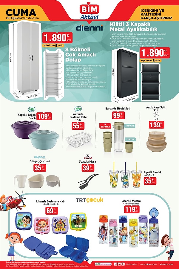 8 Bölmeli Çok Amaçlı Dolap 1.890 TL