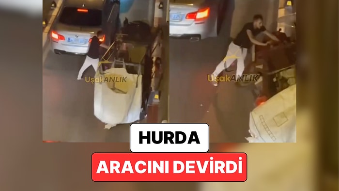 Arabasını Çizdiği Gerekçesi ile Hurdacı ile Tartışan Bir Adam Hurdacının Arabasını Devirdi