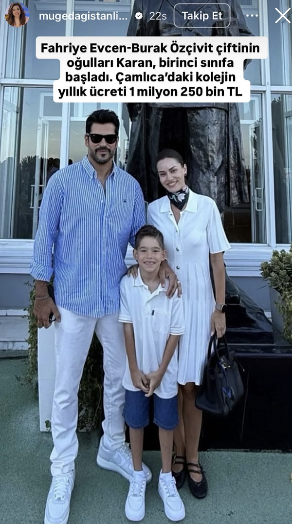 Burak Özçivit ve Fahriye Evcen çiftinin ödediği okul ücreti ortaya çıktı.