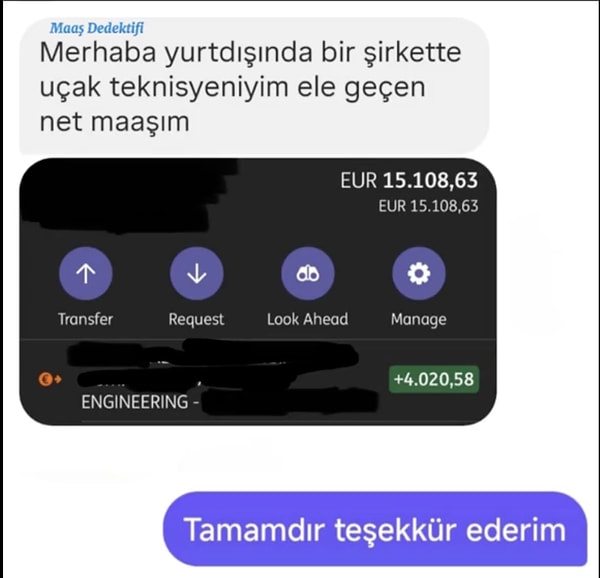 Uçak Teknisyeni: 15 bin dolar