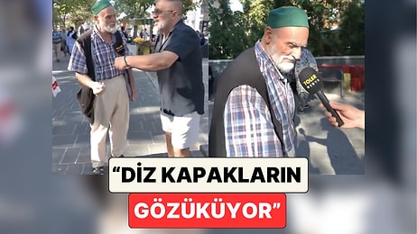 Sokak Röportajında Mikrofon Uzatılan Amca Muhabirin Şortunun Boyuna Tepki Gösterdi