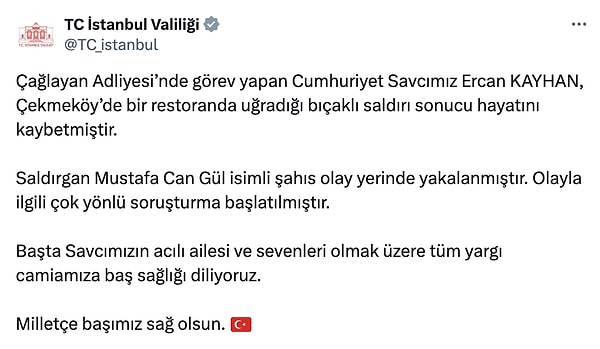 İşte, İstanbul Valiliği tarafından yapılan o açıklama;