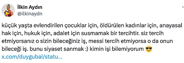 Duygu Bal’ın bu sözlerine İlkin Aydın’dan bomba bir cevap geldi.