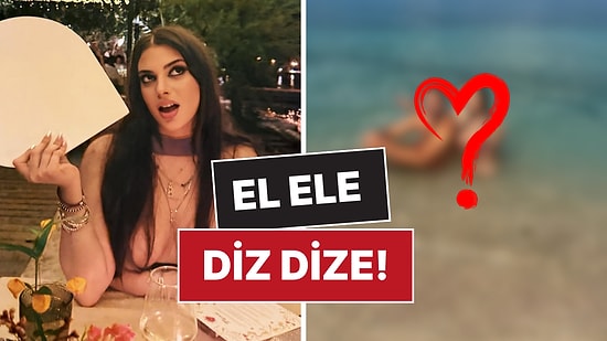 Derin Talu Çiçeği Burnunda Sevgilisi Tanalp Tokgöz ile Denizde Oturarak Poz Verdi