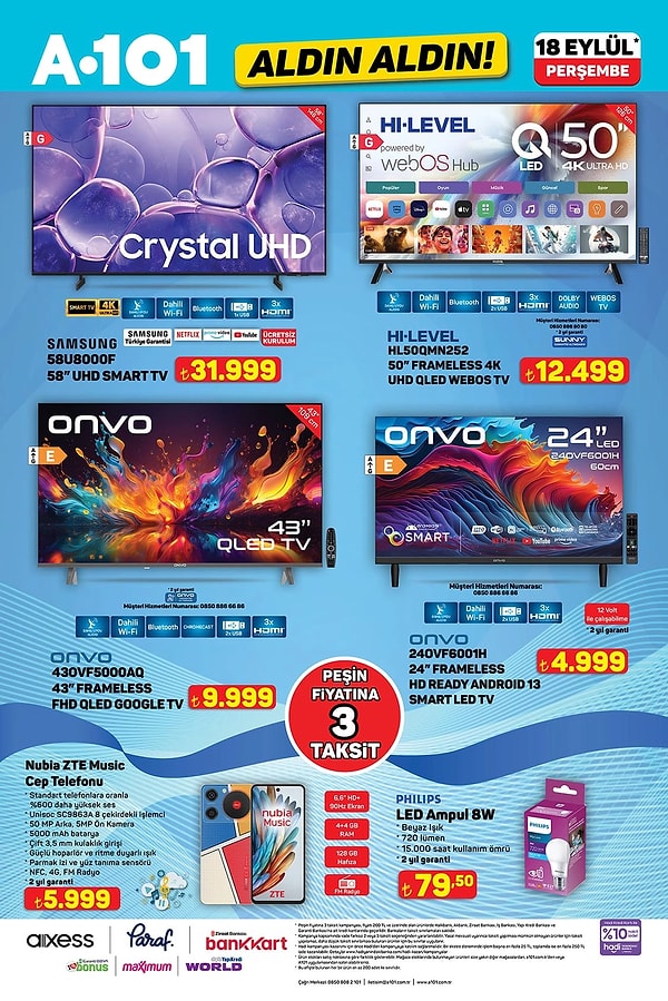 Samsung 58" UHD Smart Tv 31.999 TL