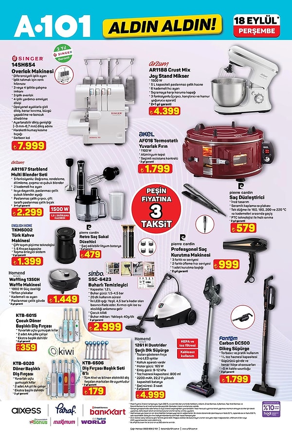 Singer Overlok Makinesi 7.999 TL