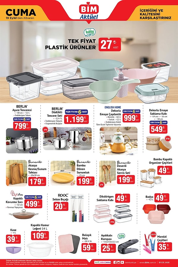 Tek Fiyat Plastik Ürünler 27 TL
