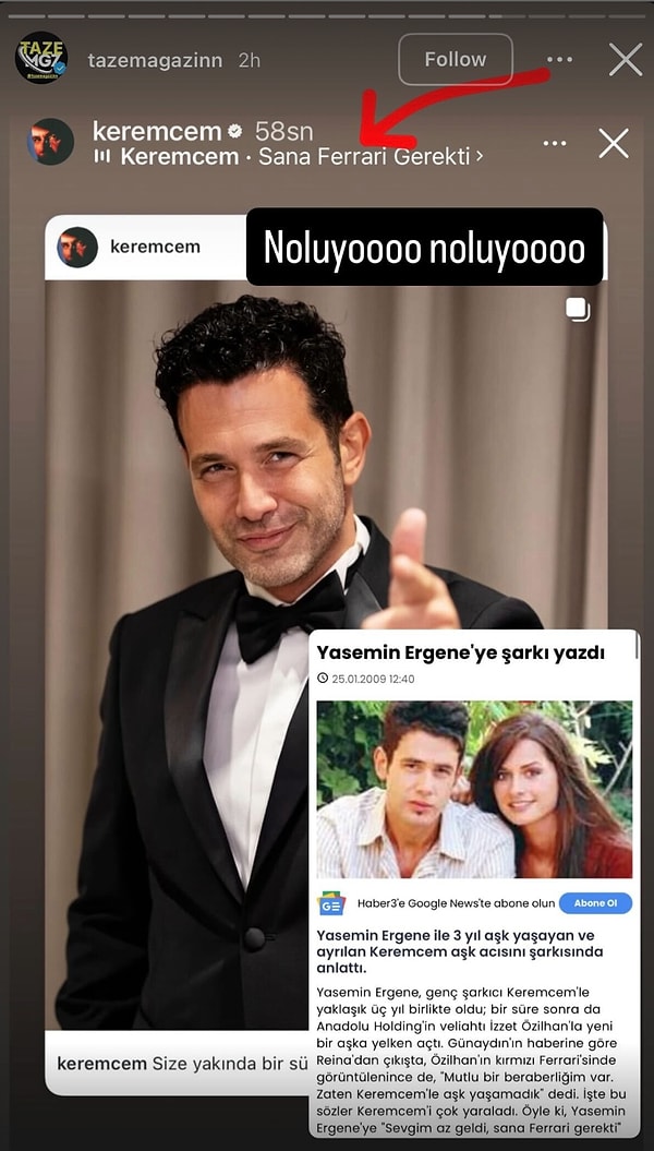 @tazemagazinn isimli hesabın yaptığı paylaşıma göre Keremcem, Yasemin Ergene'nin boşanma haberinden kısa bir süre sonra yaptığı hamleyle gündeme oturdu.