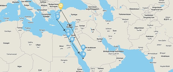 Cidde'ye varışın ardından cruise programı sona eriyor. Yolcular, otobüsle Mekke'ye gidiyor.