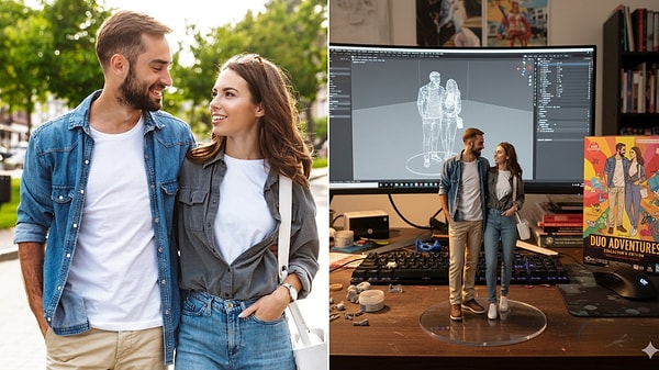 "Yapay zekayla 3D model fotoğraf nasıl yapılır?" diyenler için Google'ın verdiği promptu birebir buraya bırakalım;