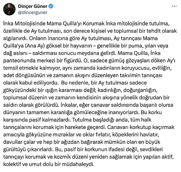 Sıra geldi İnka mitolojisine👇