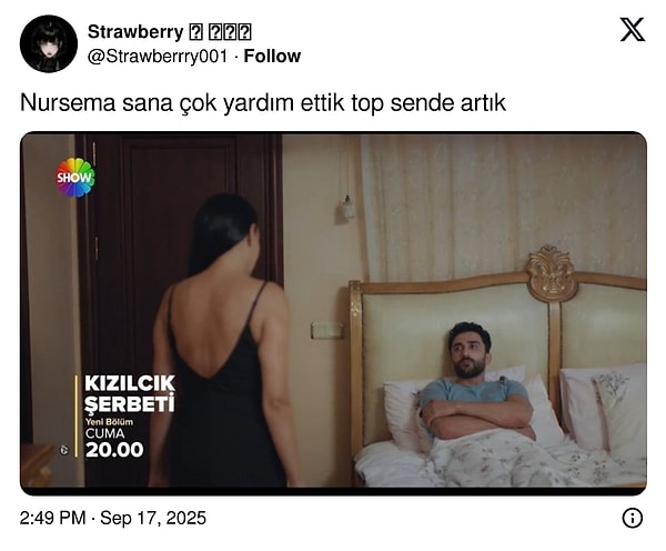 Show TV'nin reyting rekortmeni dizisi Kızılcık Şerbeti yine sosyal medyanın gündemine oturdu.