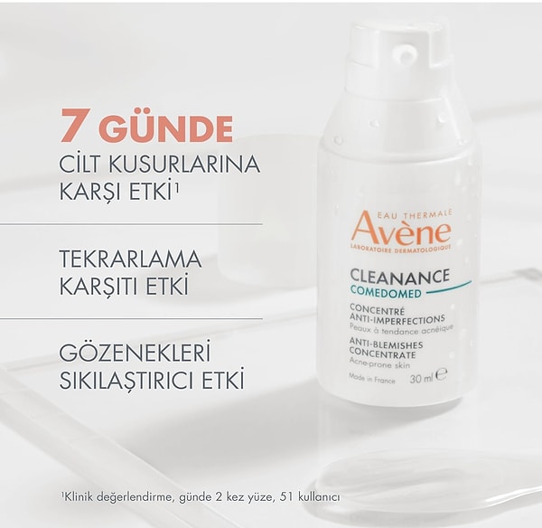 Avene Cleanance Comedomed, özellikle akneye eğilimli ve siyah nokta oluşumuna yatkın ciltler için geliştirilmiş konsantre bir bakım kremi.
