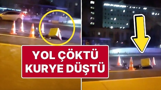 İstanbul'da Sipariş Götüren Kurye, Yolda Oluşan Çukura Düştü