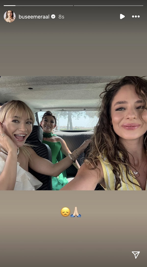 Aile Saadeti'nin başrolü Buse Meral, Güllü'nün vefatının ardından diziden kamera arkası fotoğrafı paylaştı.