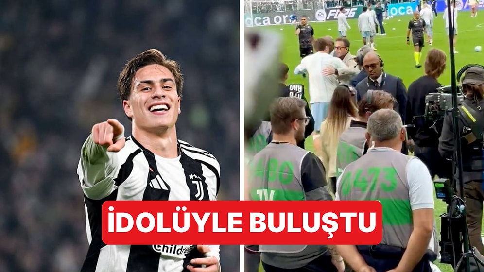 Kenan Yıldız, Juventus-Atalanta Maçı Öncesi Yayın Esnasındaki Del Piero'ya Sarıldı
