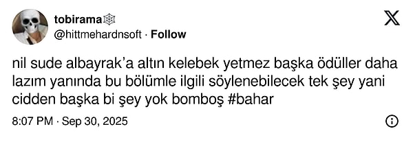 Nil Sude Albayrak'ın oyunculuğuna gelen yorumlardan bazıları da burada: