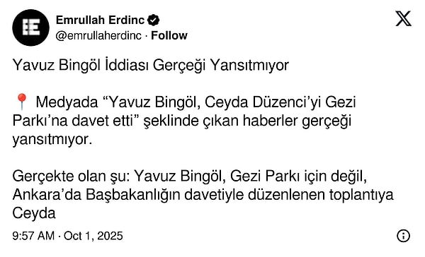 Gazeteci Emrullah Erdinç, iddiaların gerçeği yansıtmadığını ifade etti.